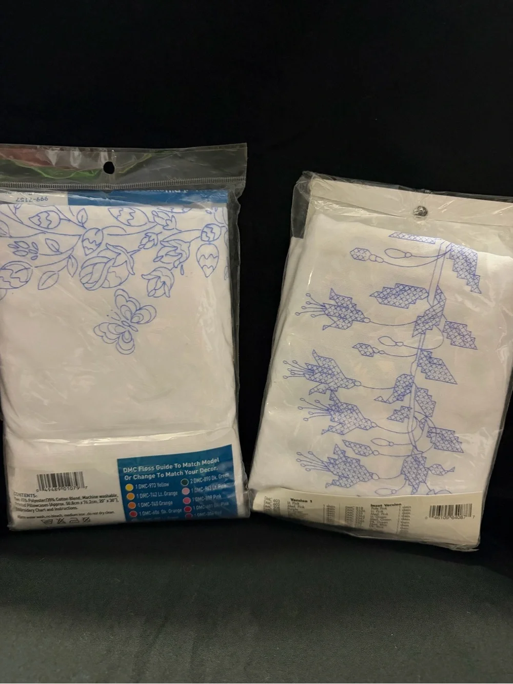 Floral Printed needle craft Pillowcases 2 sets